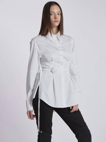 PINTUCK ROSE BELT SHIRT - JINJUSE - BALAAN 1