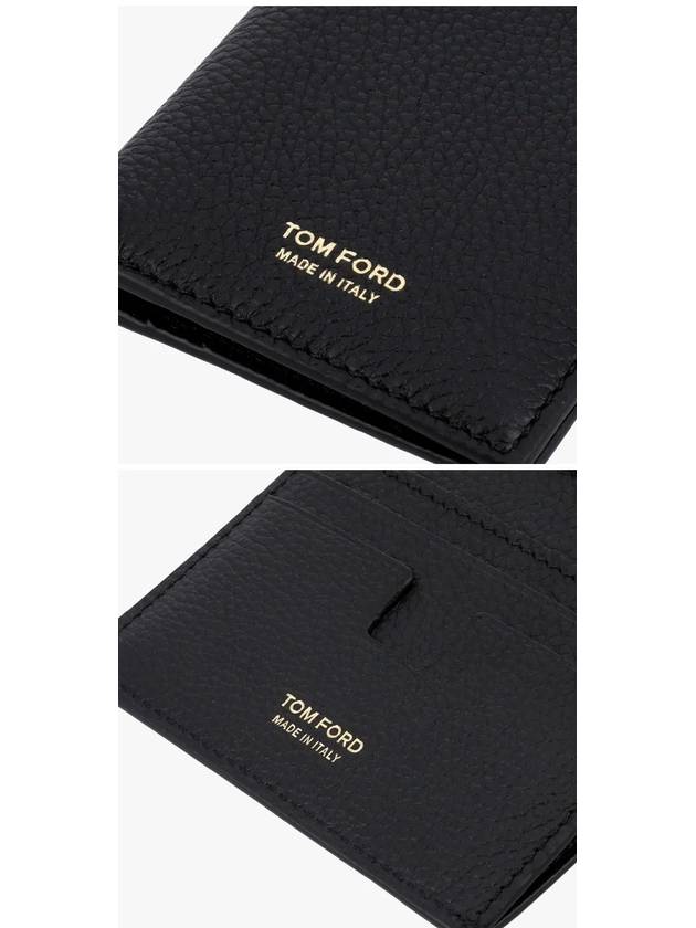 T Line Logo Fold Card Wallet Black - TOM FORD - BALAAN 4