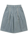 Recycled Denim Bermuda Shorts Sky Blue - AJOBYAJO - BALAAN 1