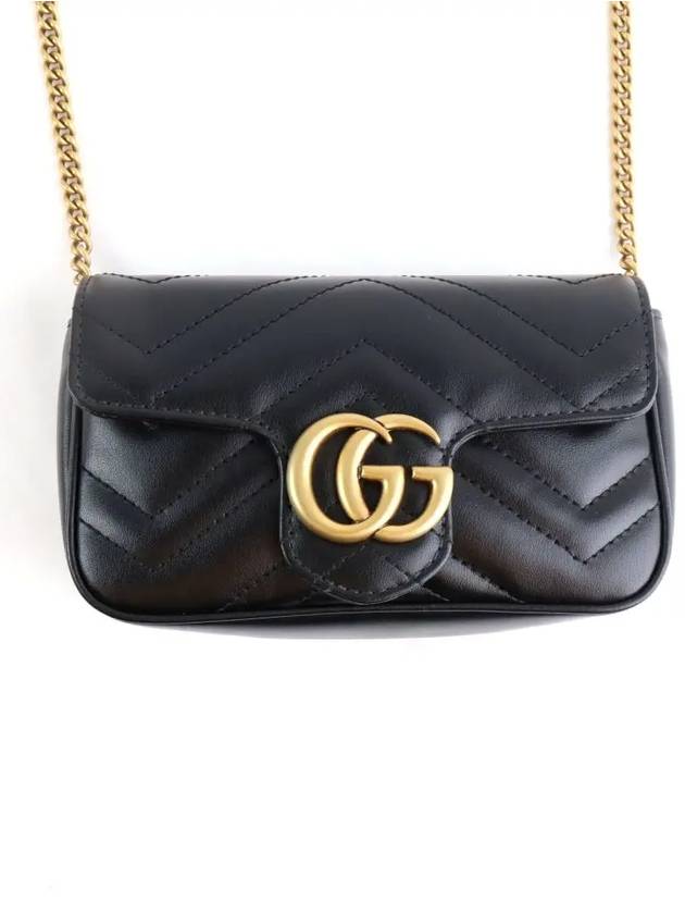 GG Marmont Matelasse Leather Super Mini Bag Black - GUCCI - BALAAN 3