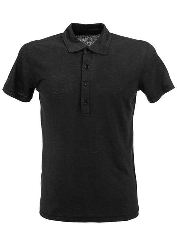 Linen polo shirt with short sleeves - MAJESTIC FILATURES - BALAAN 1