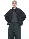 Searsucker Crop Windbreaker Jumper Black - CHANCE'S NOI - BALAAN 1