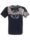 Circlet Logo Printing Short Sleeve T-Shirt Navy - STONE ISLAND - BALAAN 2