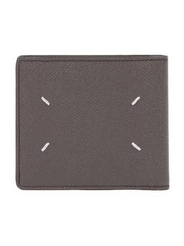 Stitched Bifold Leather Half Wallet Grey - MAISON MARGIELA - BALAAN 1