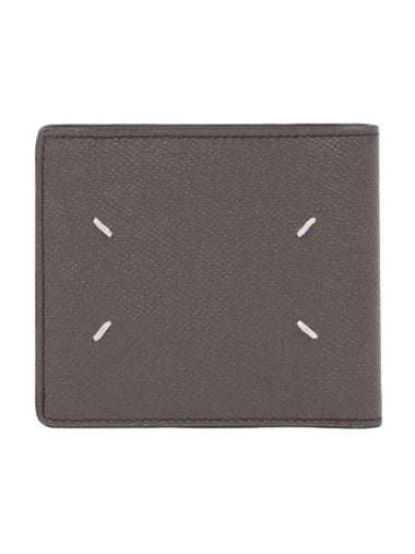 Stitched Bifold Leather Half Wallet Grey - MAISON MARGIELA - BALAAN 1