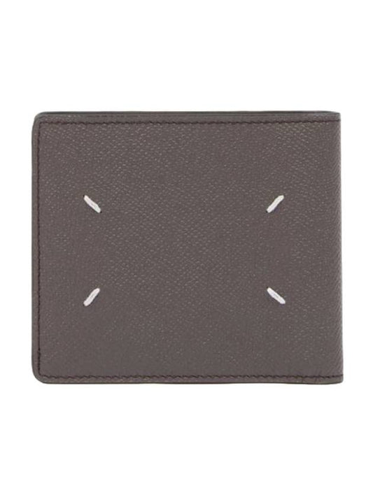 Stitched Bifold Leather Half Wallet Grey - MAISON MARGIELA - BALAAN 1