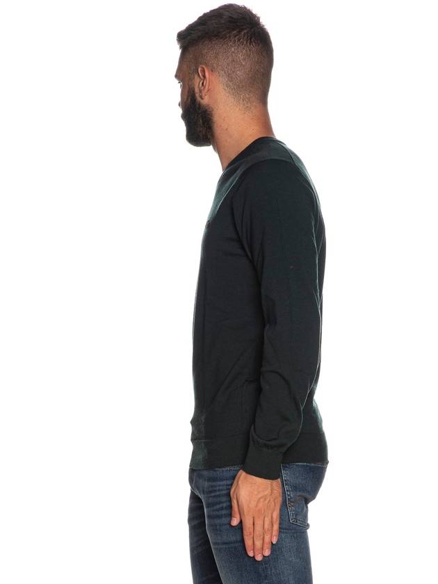 Logo Patch V-neck Merino Wool Knit Top Dark Green - LACOSTE - BALAAN 4