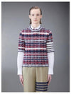 4 Bar Crew Neck Merino Mohair Knit Top Red - THOM BROWNE - BALAAN 7