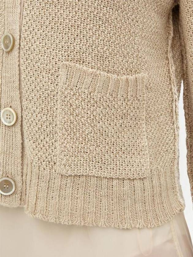 Hemp Basket Weave Knit Cardigan Beige - MAISON MARGIELA - BALAAN 6