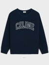 Logo Oversized Wool Knit Top Navy - CELINE - BALAAN 2