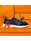 Men's Bouncing Sneakers Leather Marine Blue Orange Logo - HERMES - BALAAN 5