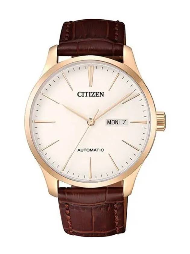 Men s Leather Wrist Watch Automatic NH8353 18A - CITIZEN - BALAAN 2