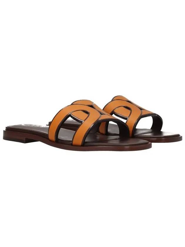 Women's Chain Flat Slippers Orange - TOD'S - BALAAN 4