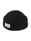 Rib Wool Label Beanie Black - GUCCI - BALAAN 2