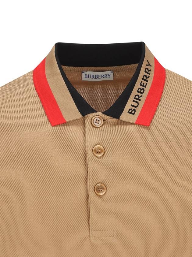 Logo Stripe Short Sleeve Polo Shirt Brown - BURBERRY - BALAAN 4