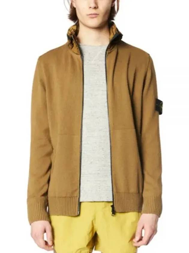 Raw Hand Cotton Badge Knit Cardigan Dark Beige - STONE ISLAND - BALAAN 2