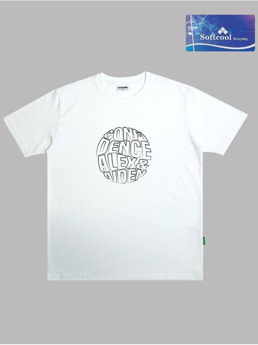 Circle Line Short Sleeve T-shirt White - ALEX&AIDEN - BALAAN 2