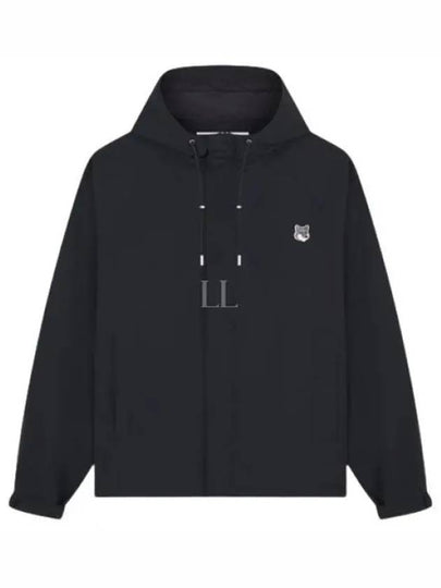 Hoodie Windbreaker in Nylon with Grey Fox Head Patch Black - MAISON KITSUNE - BALAAN 2