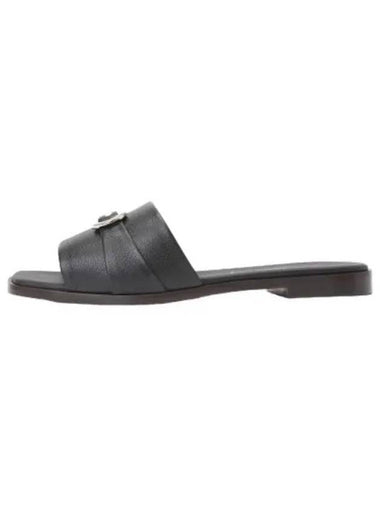 Ferragamo Casual Gancini Slides Black Slippers - SALVATORE FERRAGAMO - BALAAN 1