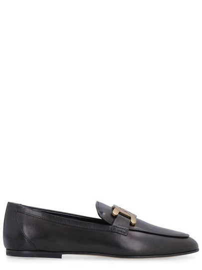 Kate Metal Logo Leather Loafers Black - TOD'S - BALAAN 2