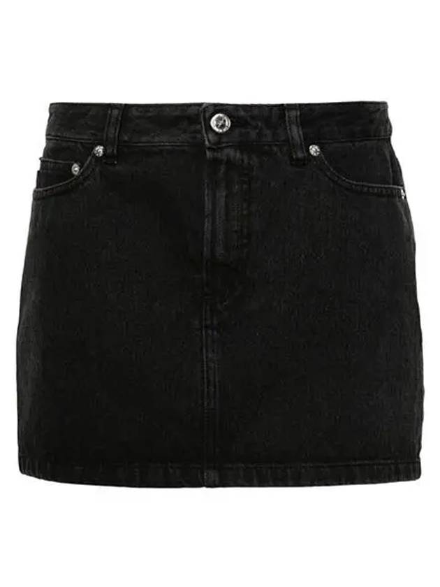 Stone Washed Denim Mini A-Line Skirt Black - A.P.C. - BALAAN 3