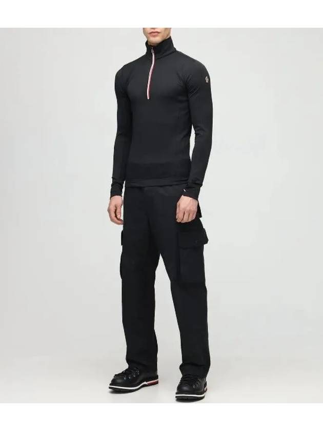 Grenoble high neck half zip up jersey long sleeve t shirt black 8G00018 809EE 999 - MONCLER - BALAAN 3