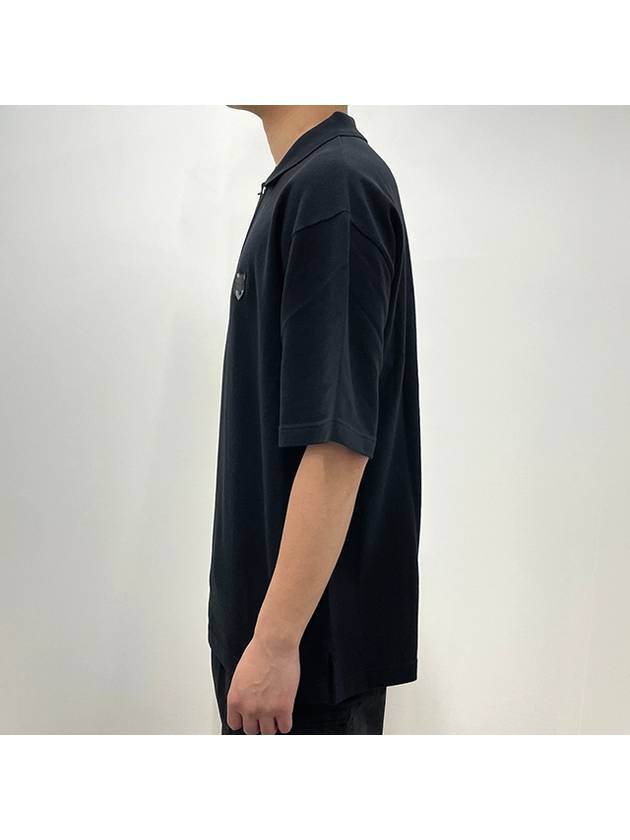 Bold Fox Head Patch Oversized Polo Shirt Black - MAISON KITSUNE - BALAAN 5