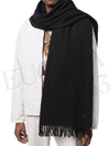 Signature Embroidered Logo Wool Muffler Black - A.P.C. - BALAAN 5