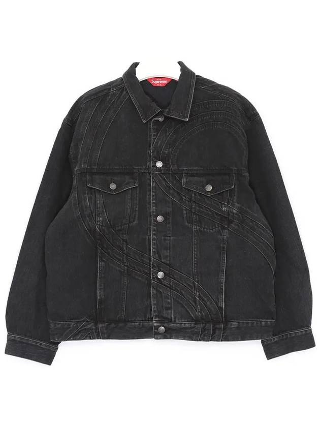 S Logo Trucker Washed Denim Men Jacket SS24J53 WASHD BLK - SUPREME - BALAAN 3