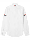 Oxford Striped Grosgrain Armband Classic Long Sleeve Shirt White - THOM BROWNE - BALAAN 3