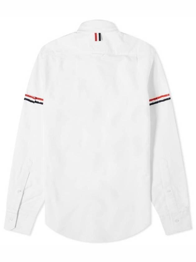 Oxford Striped Grosgrain Armband Classic Long Sleeve Shirt White - THOM BROWNE - BALAAN 3