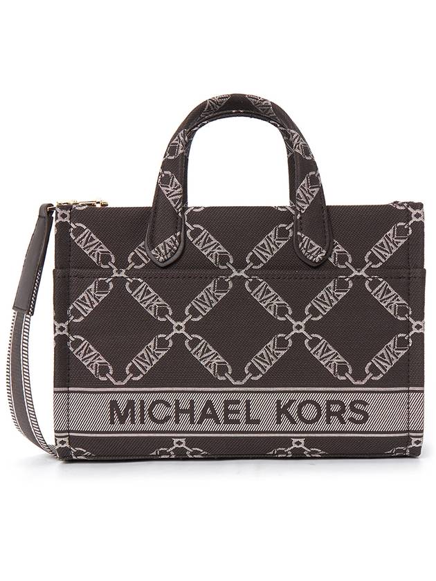 Gigi Small Jacquard Tote Bag Chocolate - MICHAEL KORS - BALAAN 2