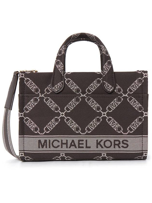 Gigi Small Jacquard Tote Bag Chocolate - MICHAEL KORS - BALAAN 2