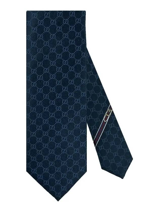 GG Pattern Silk Tie Navy - GUCCI - BALAAN 2