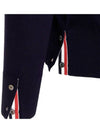 Men's Sustainable Classic Diagonal Wool Cardigan Navy - THOM BROWNE - BALAAN 5