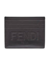 stamp logo 3-fold card wallet black - FENDI - BALAAN.