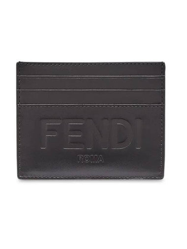 Stamp Logo Card Wallet Black - FENDI - BALAAN 1