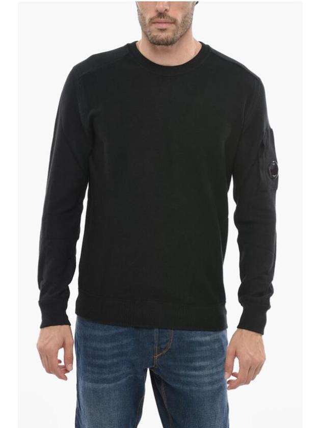 Lens Detail Crew Neck Knit Top Black - CP COMPANY - BALAAN 2