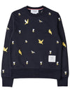 Loop Back Bird Bee Sweatshirt Navy - THOM BROWNE - BALAAN 2