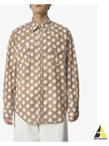 Dot Printing Cotton Shirt Brown Polka 06B012BROWNPOLKADOT - ERL - BALAAN 1