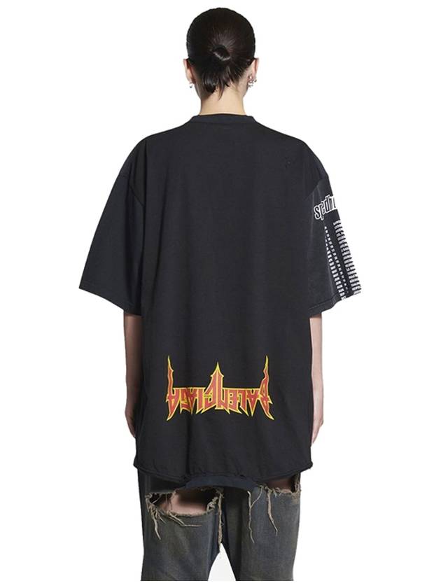 Speed Hunter Upside Down Oversized Short Sleeve T-shirt Black - BALENCIAGA - BALAAN 4