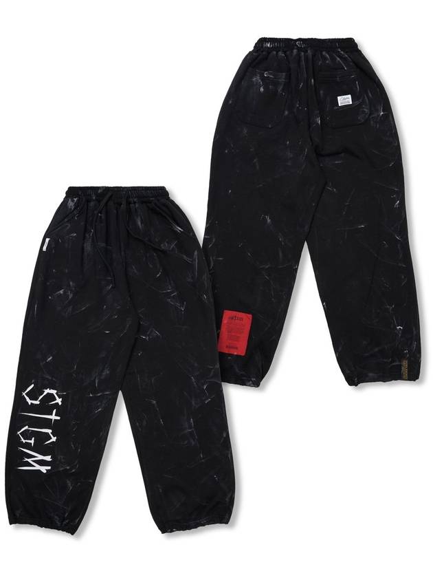 Dirty Washed Wide Jogger Pants Black - STIGMA - BALAAN 1