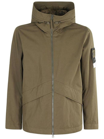 419F1 Ghost Weatherproof Cotton Canvas Hooded Jacket Military Green - STONE ISLAND - BALAAN 2