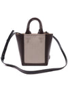 Double Up Mini Canvas Leather Tote Bag Brown - TOD'S - BALAAN 5