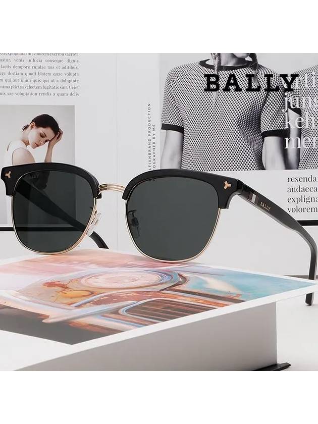 Eyewear Polarized Gold-Rimmed Sunglasses Black - BALLY - BALAAN 3