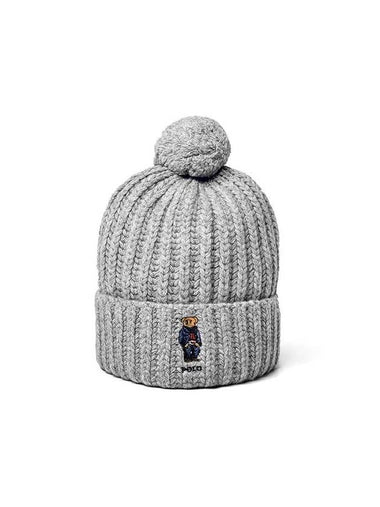 WC0522 032 Bear Cable Knit Pom Beanie - POLO RALPH LAUREN - BALAAN 1