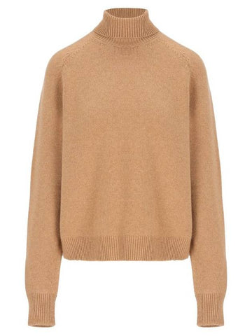 Pullover Cashmere Turtleneck Beige - FENDI - BALAAN 1