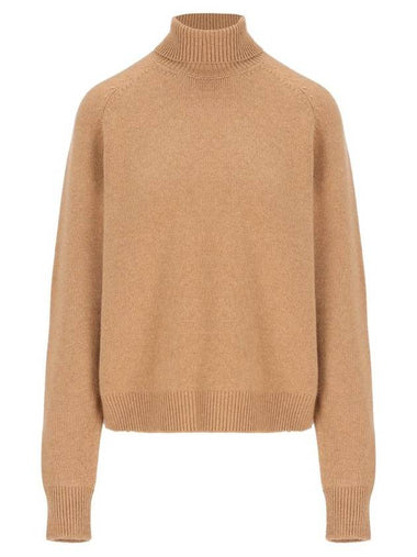 Pullover Cashmere Turtleneck Beige - FENDI - BALAAN 1