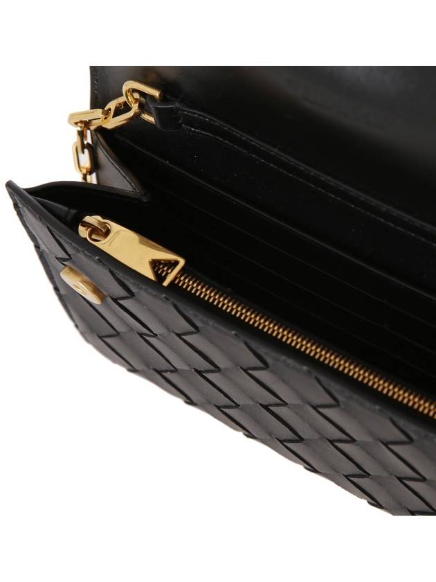 Intrecciato Chain Long Wallet Black - BOTTEGA VENETA - BALAAN 6