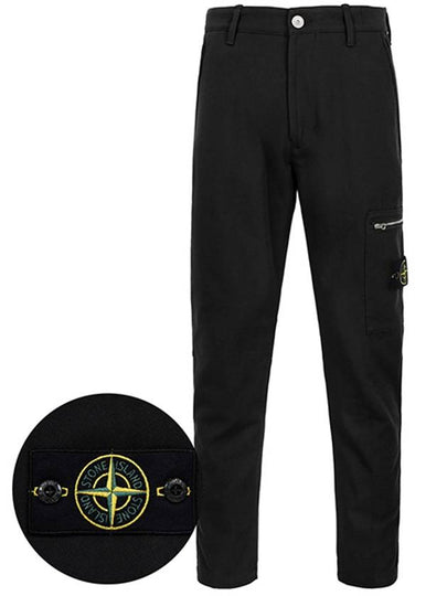 Drill Cargo Straight Pants Black - STONE ISLAND - BALAAN 2